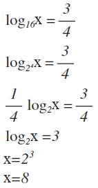 Решить : log в основание 16 x = 3/4