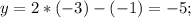 y=2*(-3)-(-1)=-5;