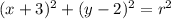 (x+3)^{2} +(y-2)^{2} =r^{2}