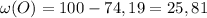 \omega(O) = 100-74,19 = 25,81