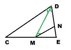 Отрезок dm - биссектриса треугольника cde. через точку м проведена прямая, параллельная стороне сd и