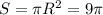 S=\pi R^2=9\pi