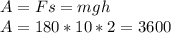 A=Fs=mgh \\ A=180*10*2=3600