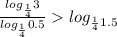 \frac{log_{\frac{1}{4}}3}{log_{\frac{1}{4}}0.5} log_{\frac{1}{4}1.5}