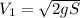 V_{1}=\sqrt{2gS}