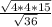 \frac{\sqrt{4*4*15}}{\sqrt{36}}