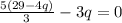 \frac{5(29-4q)}{3}-3q=0