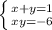 \left \{ {{x+y=1} \atop {xy=-6}} \right.