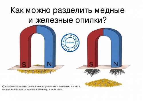 Предложите разделения смесей: а) бензина и воды б) сахарного и речного песка в) медных и железных оп