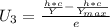 U_3=\frac{\frac{h*c}{Y}-\frac{h*c}{Y_{max}}}{e}