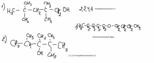Скоро тест нужно решить ! 1.составьте три изомера и назовите их ,используя с9н19он (должны быть разн