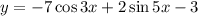 y=-7\cos 3x+2\sin 5x-3