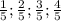 \frac{1}{5};\frac{2}{5};\frac{3}{5};\frac{4}{5}