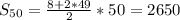 S_{50}=\frac{8+2*49}{2}*50=2650