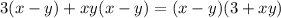 3(x-y)+xy(x-y)=(x-y)(3+xy)