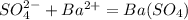 SO_{4}^{2-} + Ba^{2+} = Ba(SO_{4})