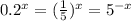 0.2^{x}=(\frac{1}{5})^x=5^{-x}