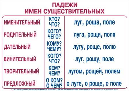 Яво втором классе мне надо узнать информацию об имени существительном