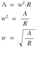 Надо из формулы центростремительного ускорения (a=w^2*r) выразить угловую скорость w. все величины п