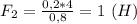 F_2=\frac{0,2*4}{0,8}=1 \ (H)