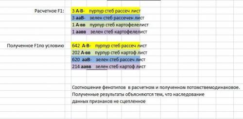 Утоматов пурпурная окраска стебля доминирует над зелёной, а рассечённые листья – над цельнокрайними