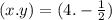 (x.y) = (4. - \frac{1}{2} )