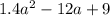 1. 4a^{2}-12a+9