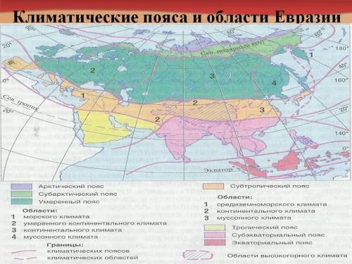 Сравните типы климмата северной америки и евразии. что общего в их составе и расположении?