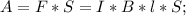 A=F*S=I*B*l*S;\\