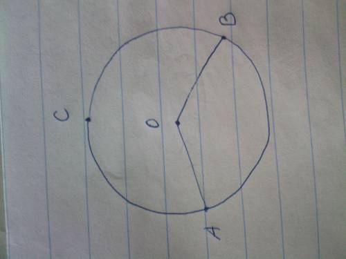 Построй окружность с центром о и радиусом 4 см . начерти центральный угол аов=150 градусов ,есть ли
