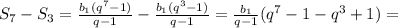 S_7-S_3=\frac{b_1(q^7-1)}{q-1}-\frac{b_1(q^3-1)}{q-1}=\frac{b_1}{q-1}(q^7-1-q^3+1)=