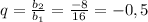 q=\frac{b_2}{b_1}=\frac{-8}{16}=-0,5