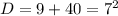 D=9+40=7^2