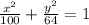 \frac{x^2}{100} + \frac{y^2}{64} = 1