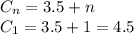 C_{n}=3.5+n\\C_{1}=3.5+1=4.5