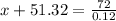 x+51.32=\frac{72}{0.12}