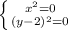 \left \{ {{x^{2}=0} \atop {(y-2)^{2}=0}} \right.