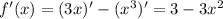 f'(x)=(3x)'-(x^3)'=3-3x^2