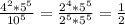 \frac{4^2*5^5}{10^5}=\frac{2^4*5^5}{2^5*5^5}=\frac{1}{2}