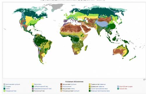 Распределение природных зон по поверхности земли