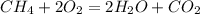 CH_4+2O_2=2H_2O+CO_2