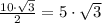 \frac{10\cdot \sqrt{3}}{2}=5\cdot \sqrt{3}