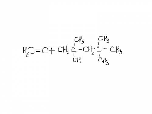 Составить структурную формулу 4,6,6-триметилгептен-1-ол-4