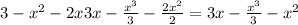 3 - x^2 - 2x 3x - \frac{x^3}{3} - \frac{2x^2}{2} = 3x - \frac{x^3}{3} - x^2