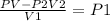 \frac{PV-P2V2}{V1}=P1