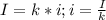 I=k*i; i=\frac{I}{k}