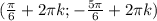 (\frac{\pi}{6}+2\pi k; -\frac{5\pi}{6}+2\pi k)