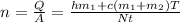 n=\frac{Q}{A}=\frac{hm_1+c(m_1+m_2)T}{Nt}