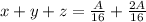 x+y+z=\frac{A}{16}+\frac{2A}{16}