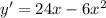 y'=24x-6x^2